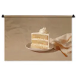 Vanilletaart - Cake - Romig Wandkleed katoen middel -zz3d