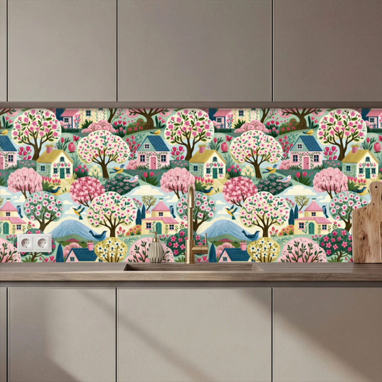 Nostalgisch - Idyllisch - Kleurrijk keuken achterwand 2 middel 871 zz_3dshopping
