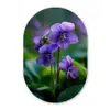 Viooltjes - Paars - Bloem - Bladeren Wandcirkel Ovaal Forex klein -3d