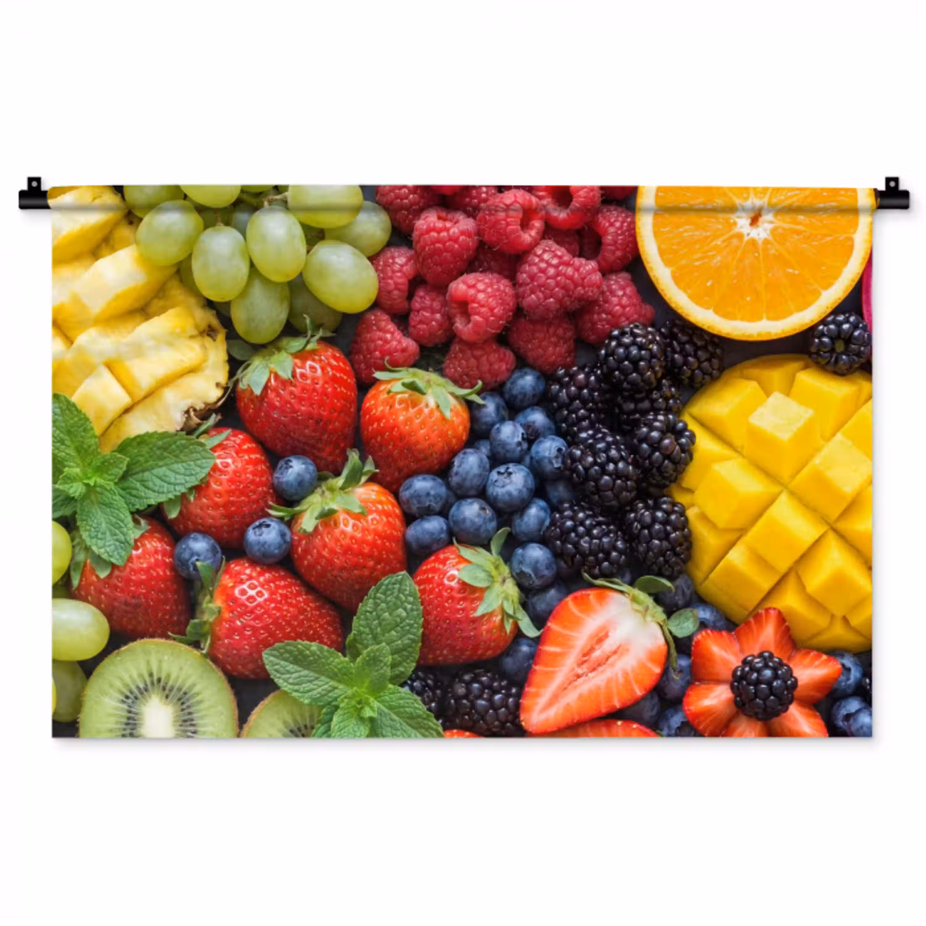 Fruit - Vers - Kleurrijk - Eten Wandkleed katoen middel -zz3d