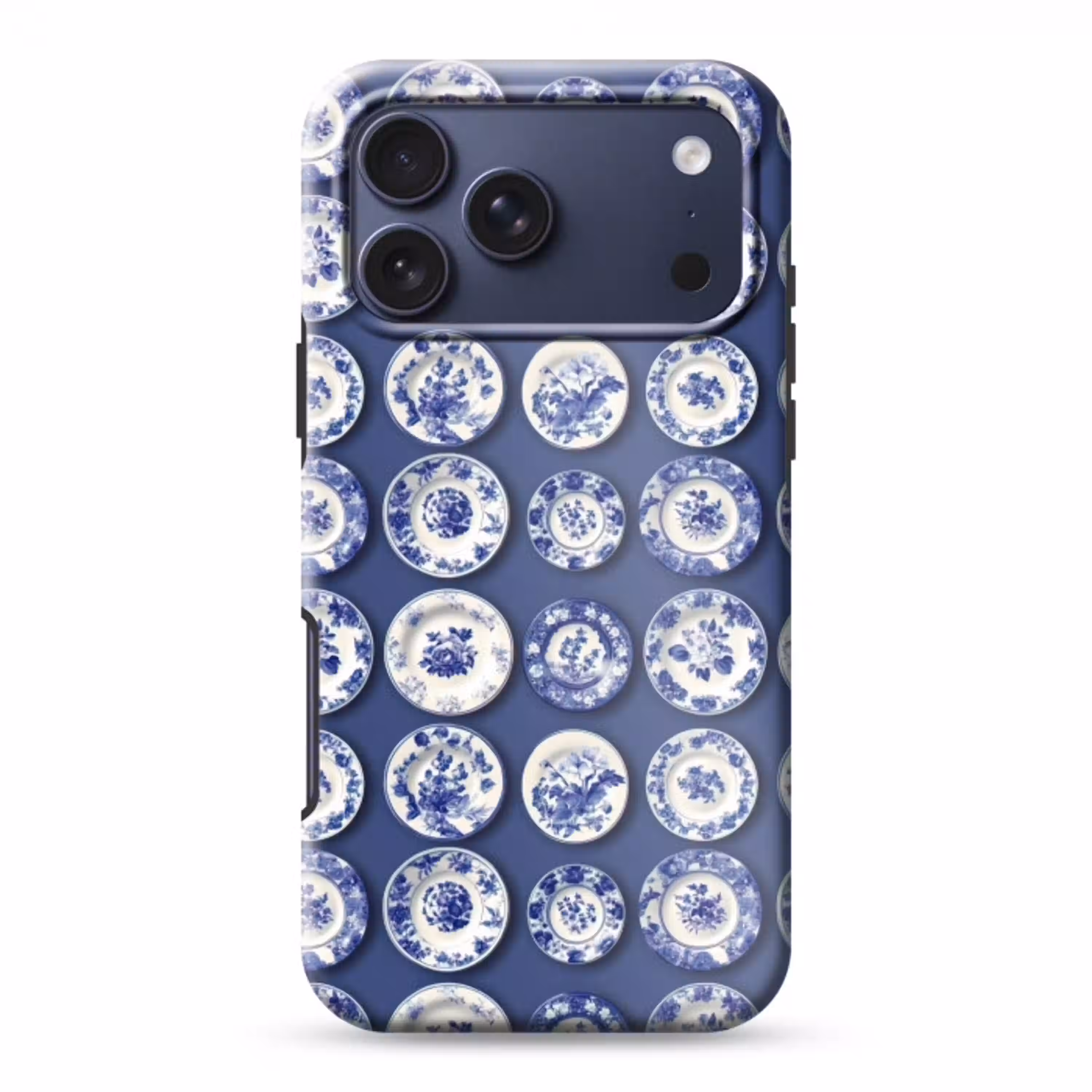 Borden - Floraal - Blauw Toughcase MagSafe Apple iPhone 17 Pro Max klein 1019 -3d