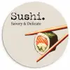 Sushi - Zalm - Rijst - Japans Wandcirkel plexiglas klein -3d