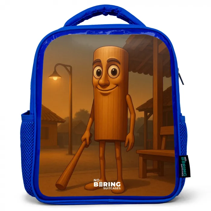 Tung Tung Tung Sahur Kinderrugzak - Blauw middel -3d