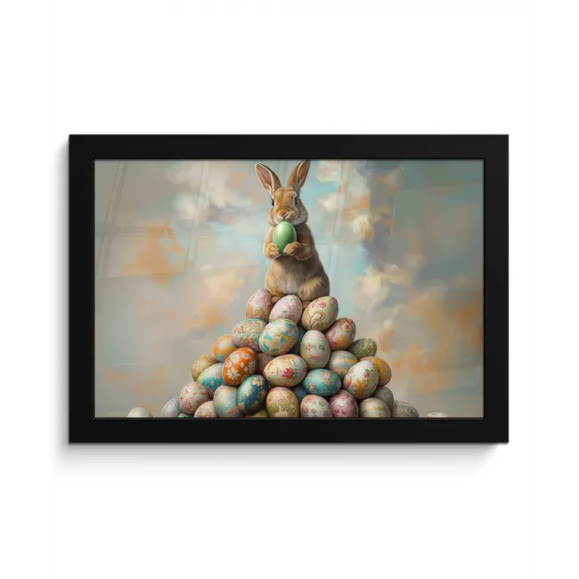 Konijn - Eieren - Kleurrijk fotolijst zwart zonder passe partout klein -3d