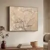 Amandelbloesem - Kunst - Van Gogh - Beige Textielframe - compleet frame klein -sfeer3