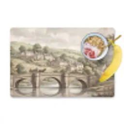 Dorp - Brug - Uitzicht - Groen Placemat vinyl groot -zzzproduct_Kitchenyeah-website