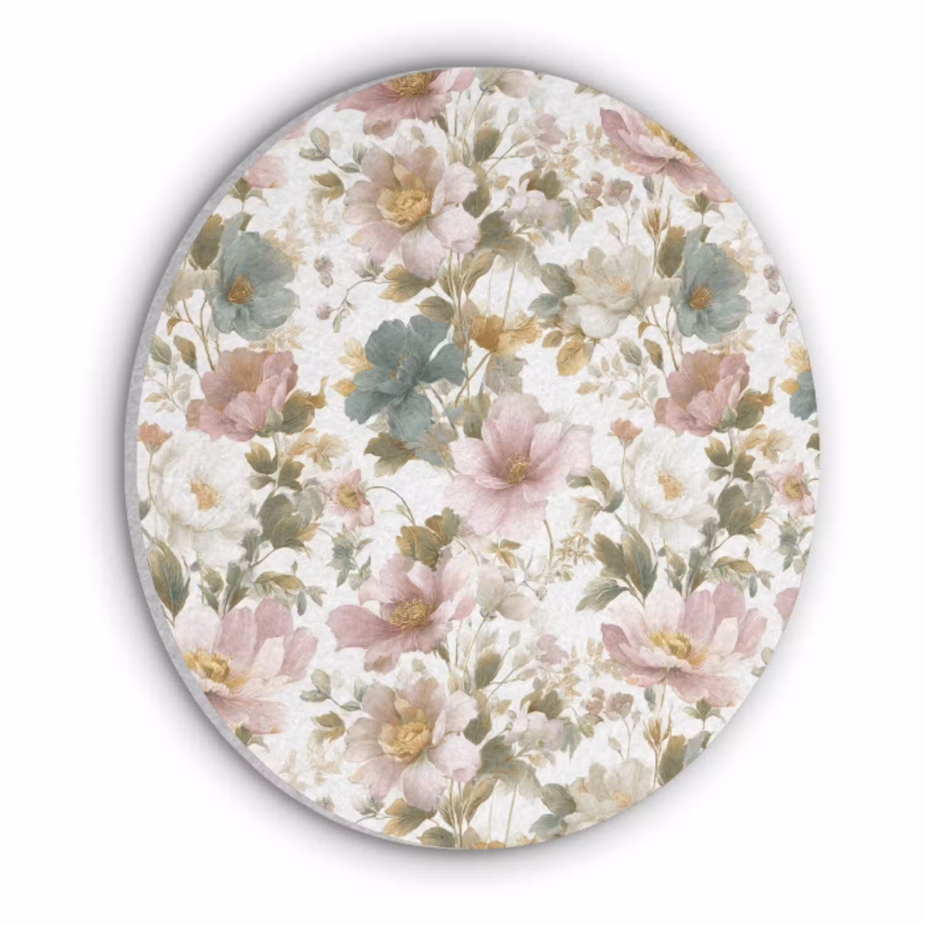 Bloemen - Patroon - Pastel Akoestische PET Vilt - Rond klein 838 -3d