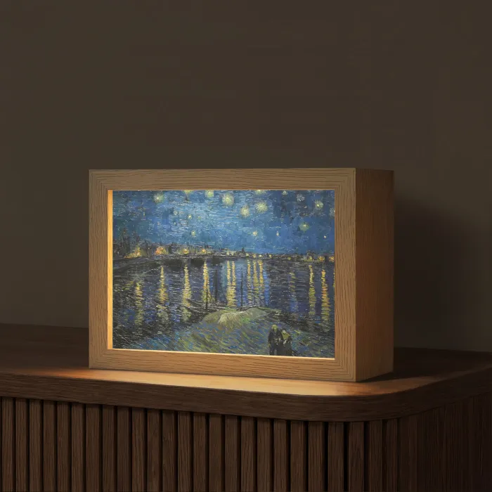 Van Gogh - Brug - Oude meesters Light Box met kabel (Tafellamp) klein -z3d_website