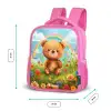 Teddybeer tussen de bloemen Kinderrugzak - Roze middel -productfoto_formaten