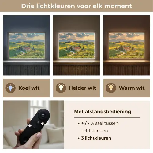 Toscane - Landschap - Wijngaarden Light Box met batterij (Wandlamp) middel -USP_lichtkleurNL