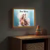 Paard - Meisjes - Blauw - Roze Light Box met batterij (Wandlamp kind) middel -sfeer5_kind