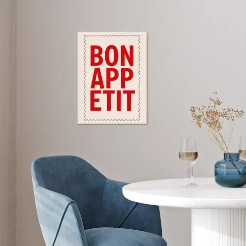 Blokletters - Rood - Kartelrand poster papier klein -sfeer3