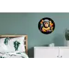 Aap - Graffiti - Kleurrijk - Bananen - Modern Wandcirkel aluminium klein -slaapkamer