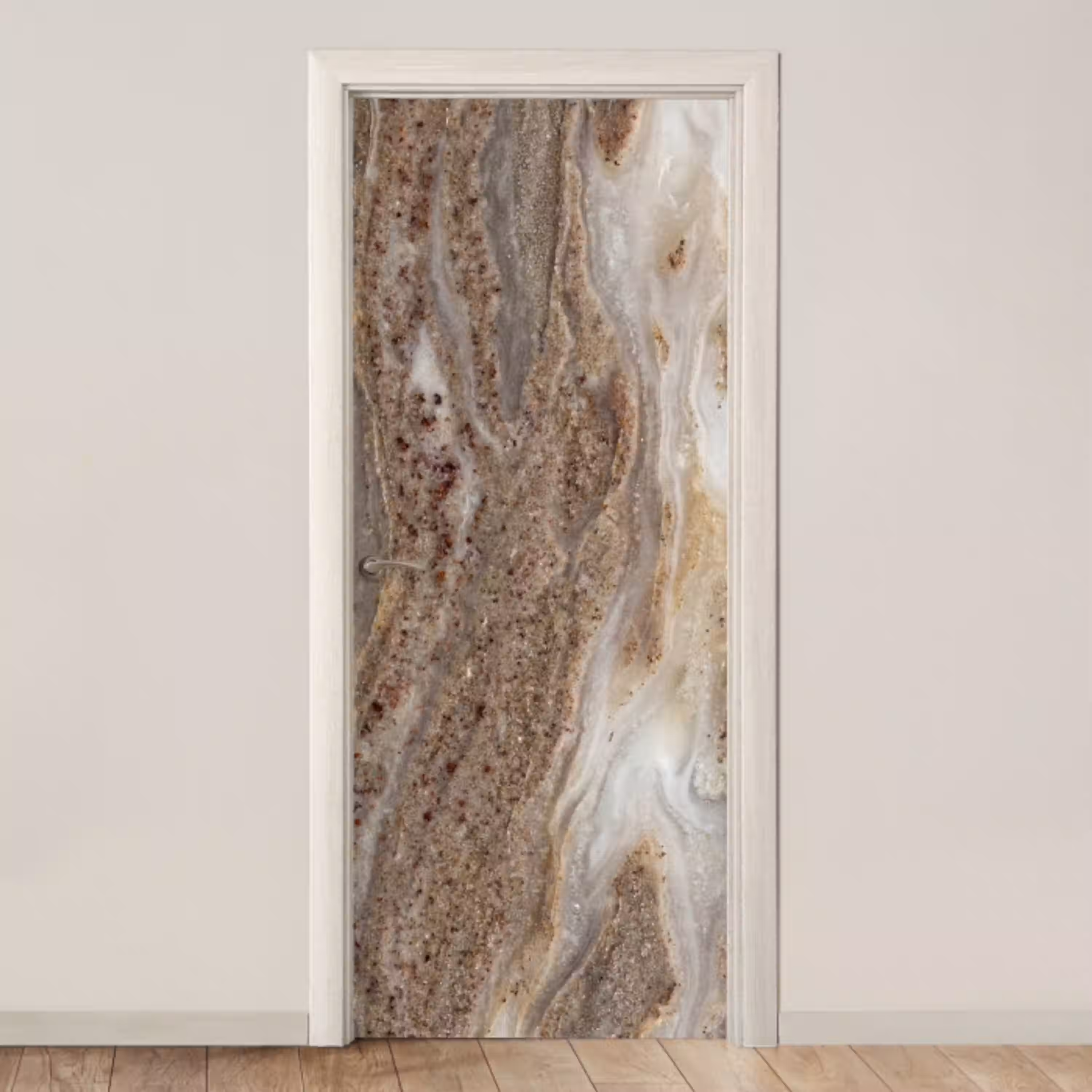 Textuur - Steen - Abstract - Beige deurposter klein -3d_beige