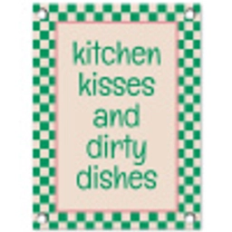 Quote - Groen - Geblokt - Keuken tuinposter los doek klein -3d