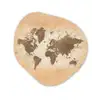 Wereldkaart - Beige - Bruin Wandcirkel Organisch Plexiglas middel -3d