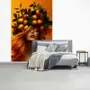 Vrouw - Citroenen - Bloesem - Geel fotobehang vinyl groot -slaapkamer