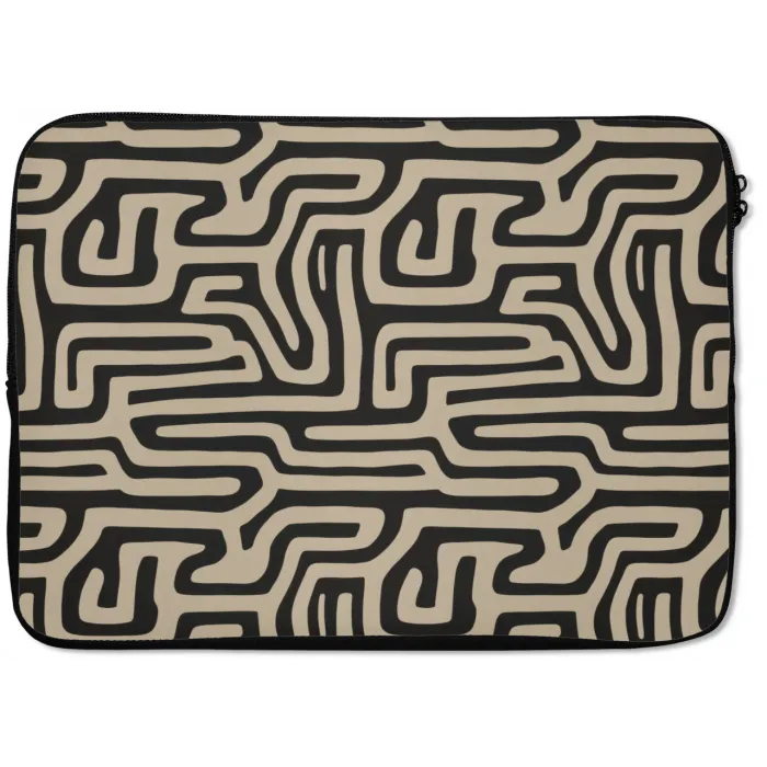 Grafisch - Lijnen - Zwart laptophoes neopreen klein 279 -zkaufland3dotto