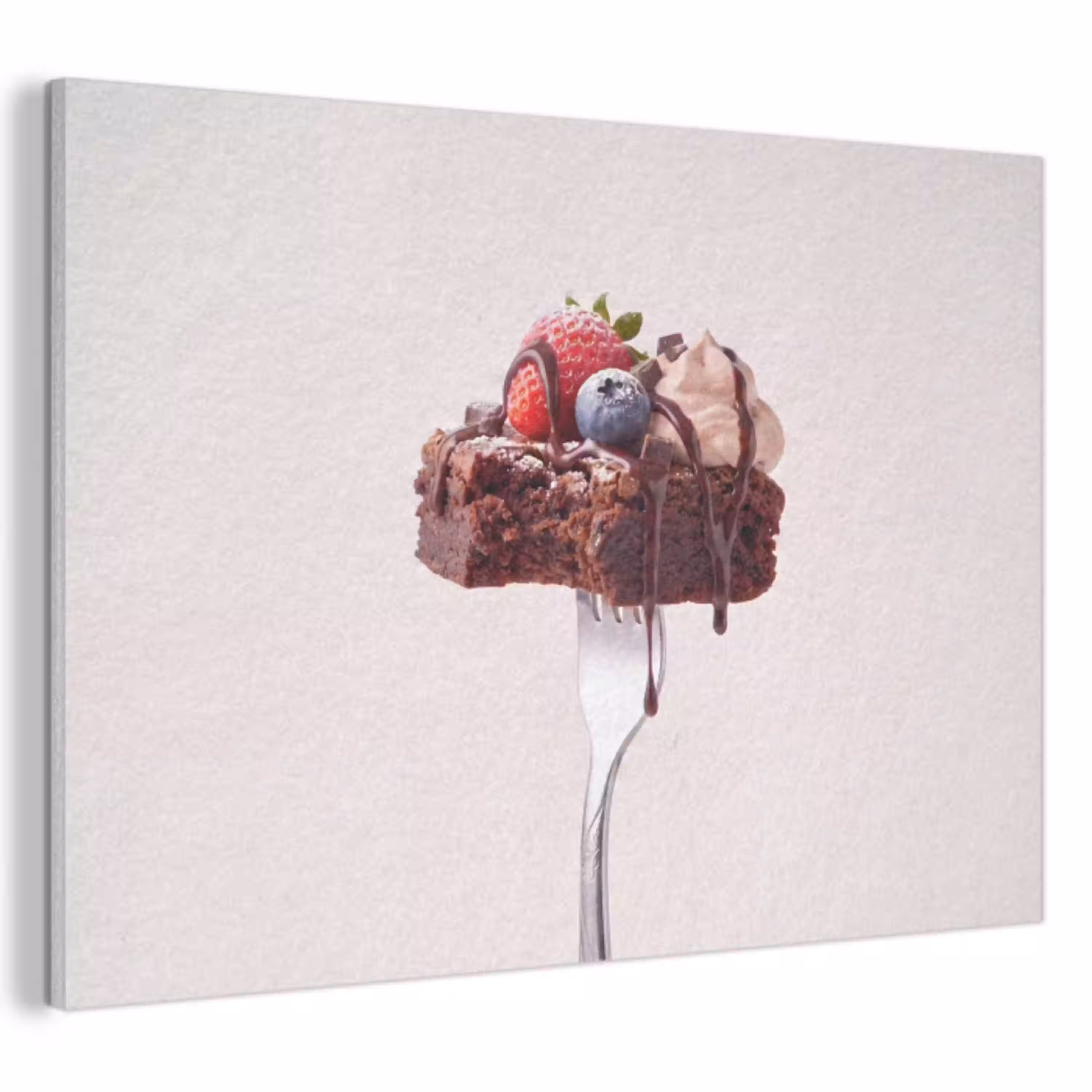 Vork - brownie - aardbei PET vilt klein -3d