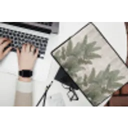 Bananenbladeren - Beton - Groen laptophoes neopreen klein -bureau