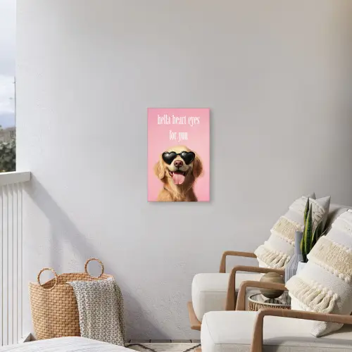 Zonnebril - Hartjes - Hond - Valentijn Tuinposter op houten frame 2 cm dik klein -sfeer1