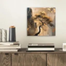 Boom - Goud - Landschap - Verf aluminium wit klein -sfeer1