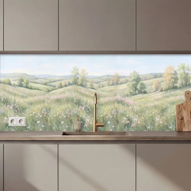 Keuken achterwand - Bloemen veld - Bloemen - Groen