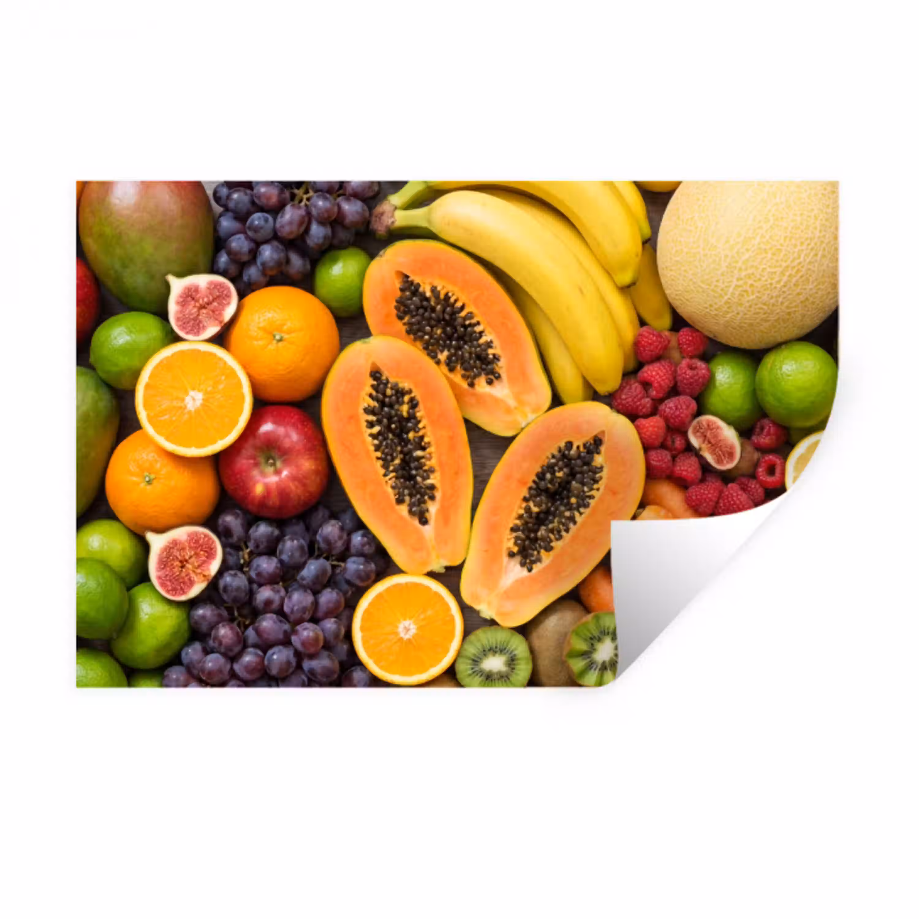 Eten - Fruit - Groenten - Vers - Kleurrijk Muursticker klein -3d