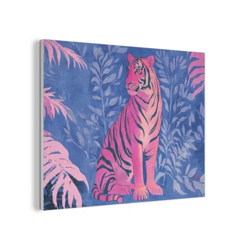 Tijger - Roze - Bladeren - Jungle PET vilt klein -3d