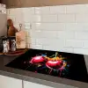 Kersen - Fruit - Graffiti - Verf - Abstract - Modern - Kleurrijk Inductie beschermer vinyl 3mm klein -sfeer3