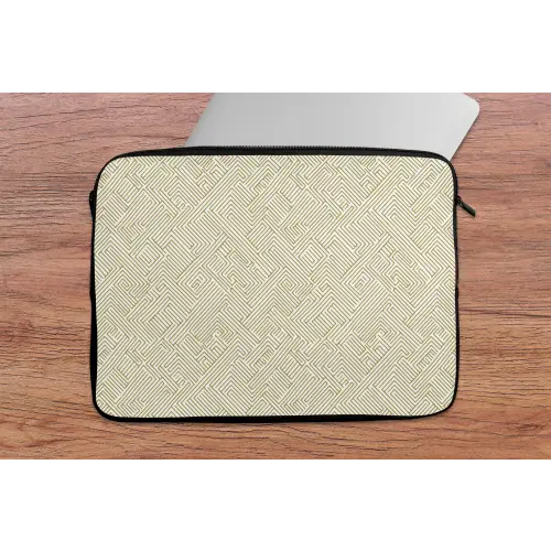 Geometrisch - Lijnen - Groen laptophoes neopreen klein 279 -tafel