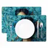 Vrouw - Bloemen - Vlinders - Blauw - Abstract Placemat vinyl groot -zzsfeer2_Kitchenyeah-website