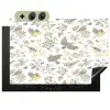 Birds - Flowers - Gray - Yellow Inductie beschemer met haakjes klein 777 -3d