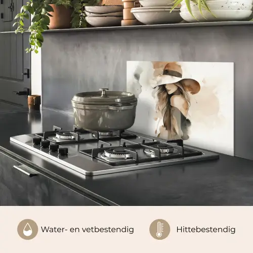 Mysterieus - Vrouw - Sepia keuken achterwand spatscherm klein -usp_NL