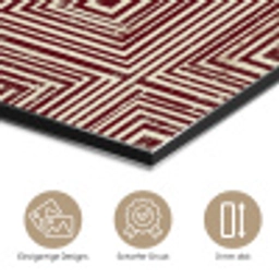 Geometrisch - Patroon - Rood aluminium wit klein 46 -closeup_DE
