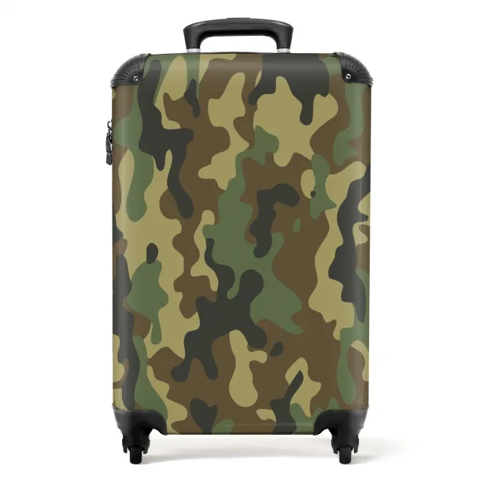 Groene camouflage met zandkleur NBS - Handbagage koffer - Unisex middel -productfoto_recht