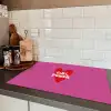 Girl power - Hart - Roze - Rood Inductie beschermer vinyl 3mm klein -sfeer3