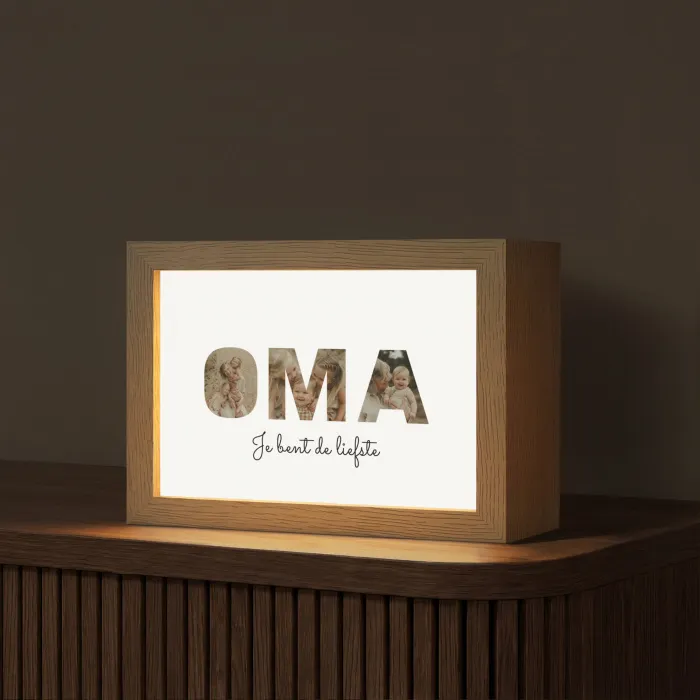 Oma - Lettercollage Light Box met kabel (Tafellamp) klein -z3d_website