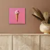 Hoorntje - Schepijs - Roze aluminium wit klein -sfeer4