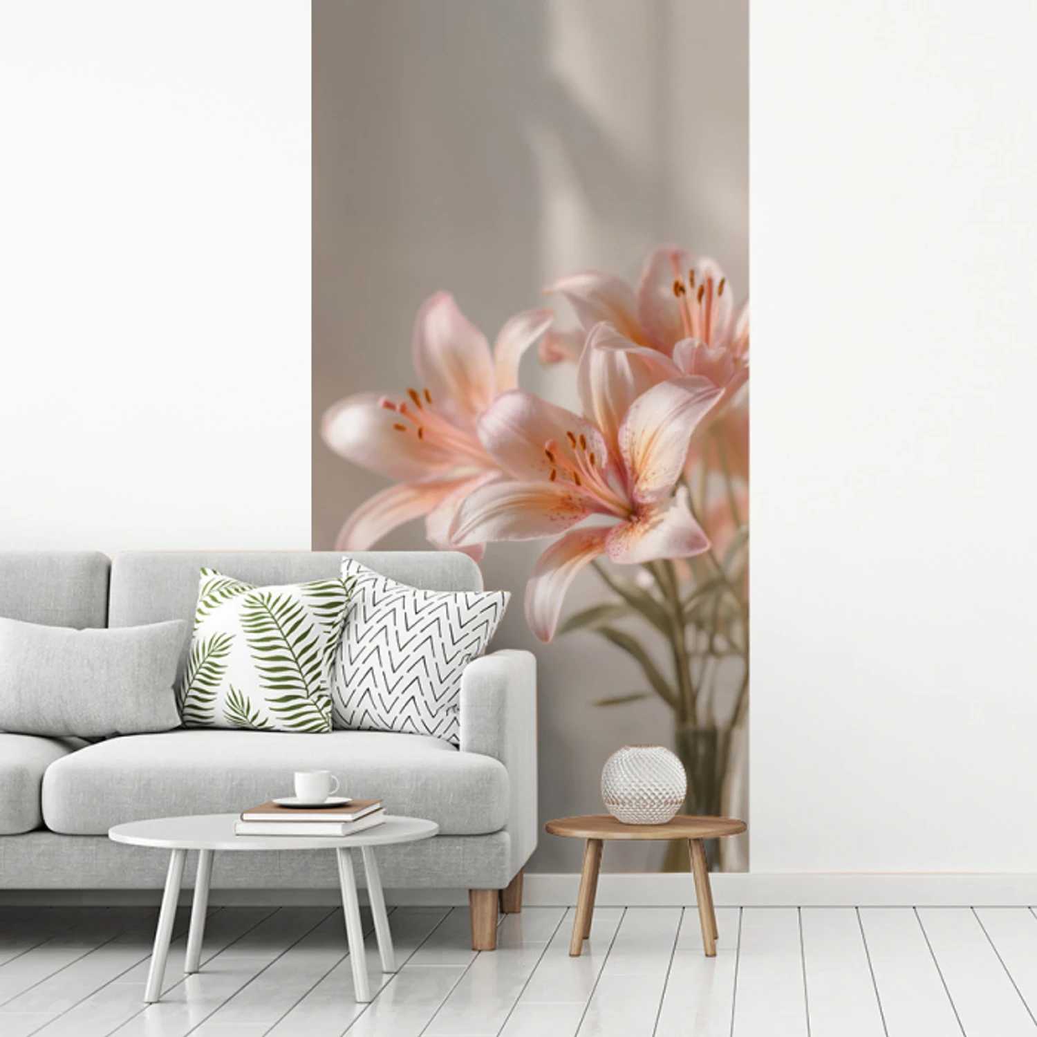 Lelies - Meeldraden - Roze - Wazig fotobehang vinyl groot -woonkamer