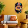 Portret - Vrouw - Abstract - Zonnebril Wandcirkel Ovaal Forex klein -sfeer4