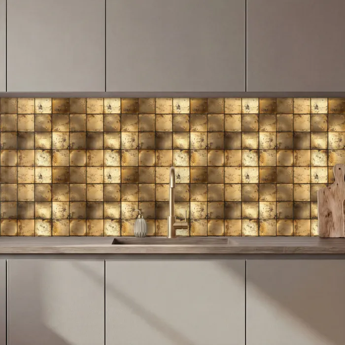 Geometrisch - Tegels - Goud keuken achterwand 2 middel 871 zz_3dshopping