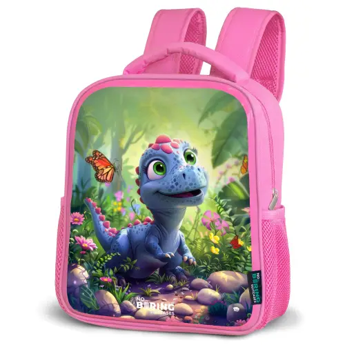 Donny Dino Kinderrugzak - Roze middel -schuin