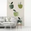 Appels - Groen - Illustratie - Bladeren fotobehang vinyl groot -woonkamer