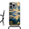 Berg - Rivier - Zonsondergang Hoesje iPhone 16 Pro Max met koord klein -3d