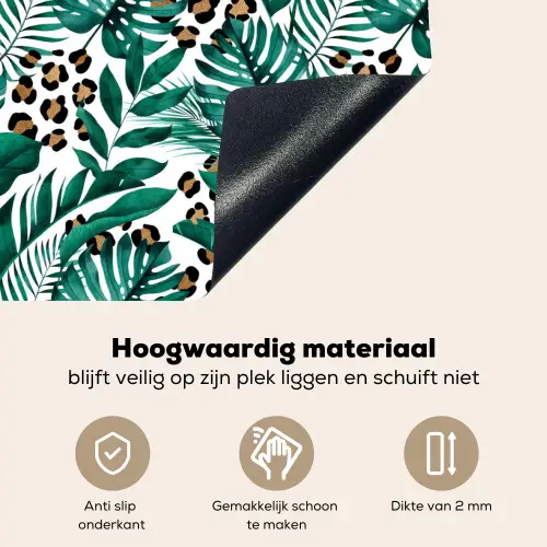 Bladeren - Tropisch - Jungle Inductie beschemer met haakjes klein -ky-onderkant-nl