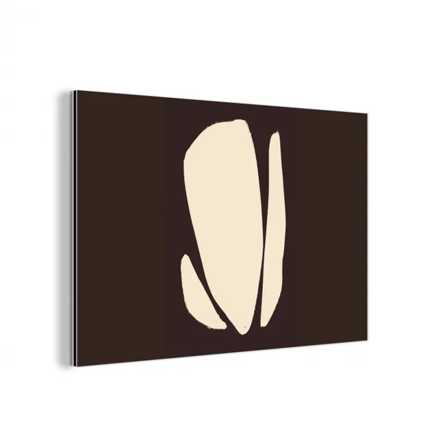 Kunst - Modern - Bruin - Abstract aluminium wit klein -3d