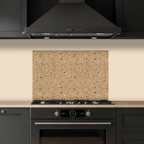 Terrazzo - Patroon - Beige keuken achterwand spatscherm klein 900 -sfeer1