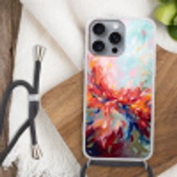 Bloemen - Abstract - Kunst - Modern Hoesje iPhone 16 Pro Max met koord klein -sfeer4