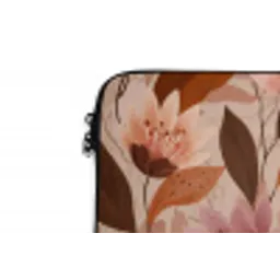 Bloemen - Bladeren - Bruin laptophoes neopreen klein 279 -detail